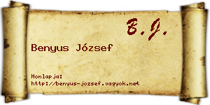 Benyus József névjegykártya