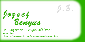 jozsef benyus business card